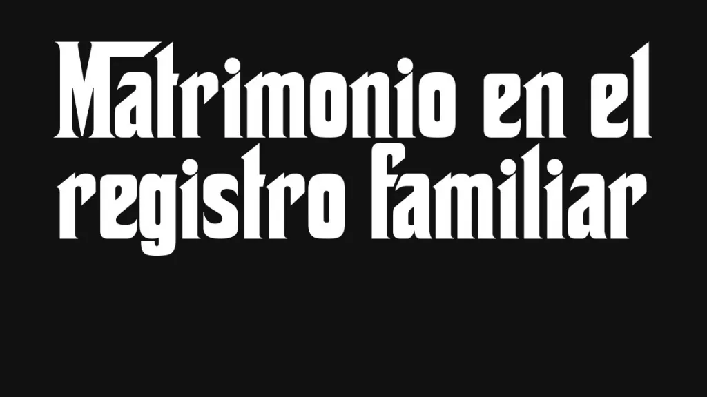 Matrimonio En El Registro Familiar