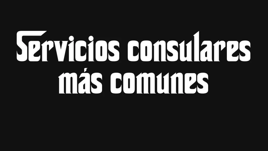 Servicios Consulares Mas Comunes